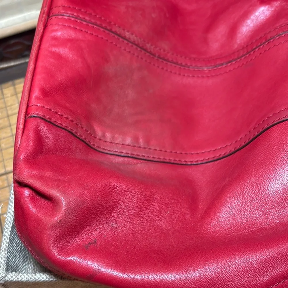 MICHAEL Michael Kors Red Leather Hobo Shoulder Bag